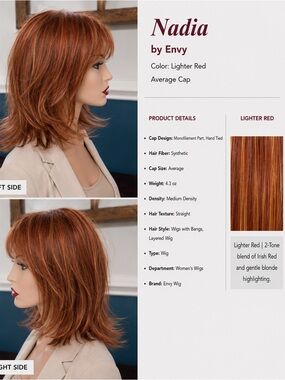 Nadia by Envy in Lighter Red with highlights